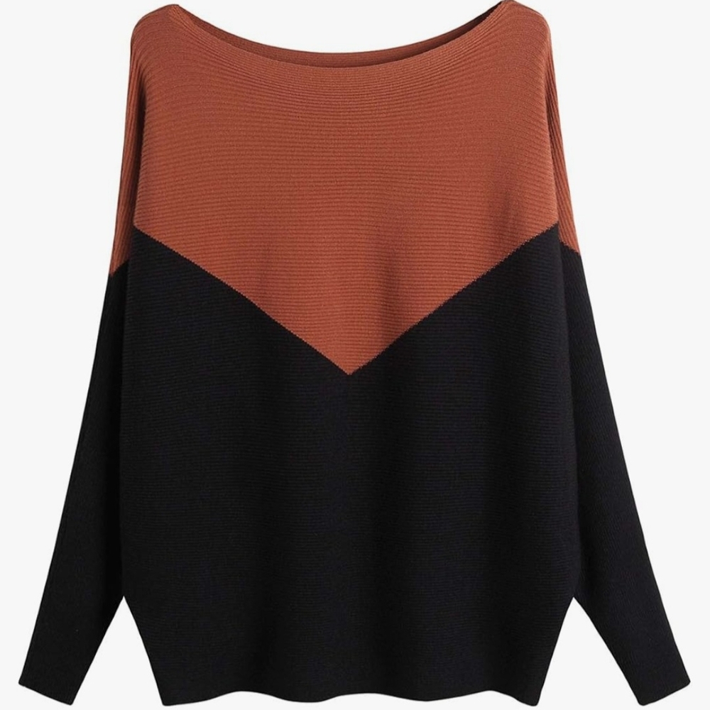 Two-Tone Black and Brown Sweater
